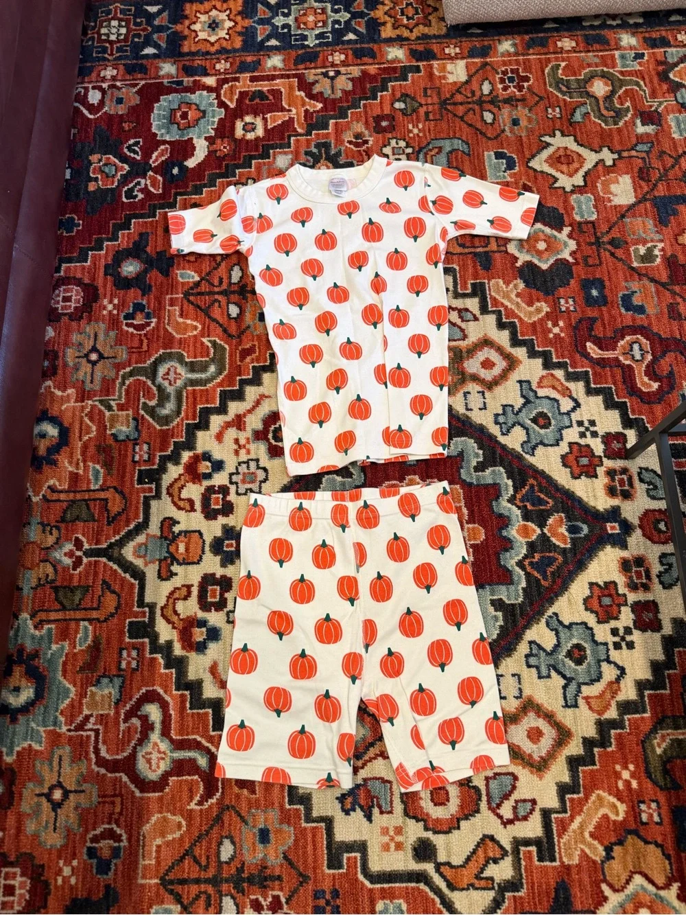 NWOT Hanna Andersson Kids Pumpkin Print Pajama Set - White & Orange